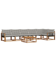 Set di divani con cuscino 7 pcs Grigio Naturale e Chiaro 2