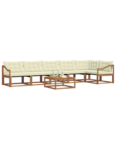 Set di divani con cuscino 7 pcs Naturale e Crema