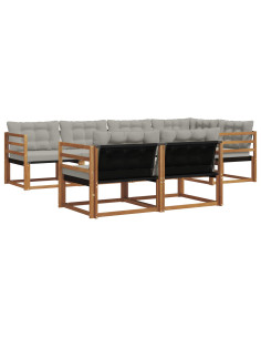 Set di divani con cuscino 7 pcs Grigio Naturale e Chiaro 2