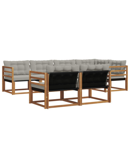 Set di divani con cuscino 7 pcs Grigio Naturale e Chiaro