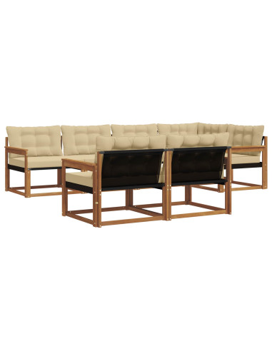 Set di divani con cuscino 7 pcs Naturale e Beige