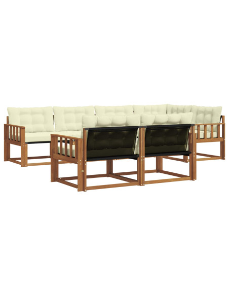 Set di divani con cuscino 7 pcs Naturale e Crema