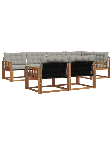 Set di divani con cuscino 7 pcs Grigio Naturale e Chiaro