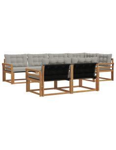 Set di divani con cuscino 7 pcs Grigio Naturale e Chiaro 2