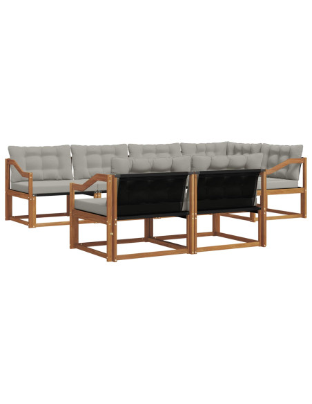 Set di divani con cuscino 7 pcs Grigio Naturale e Chiaro