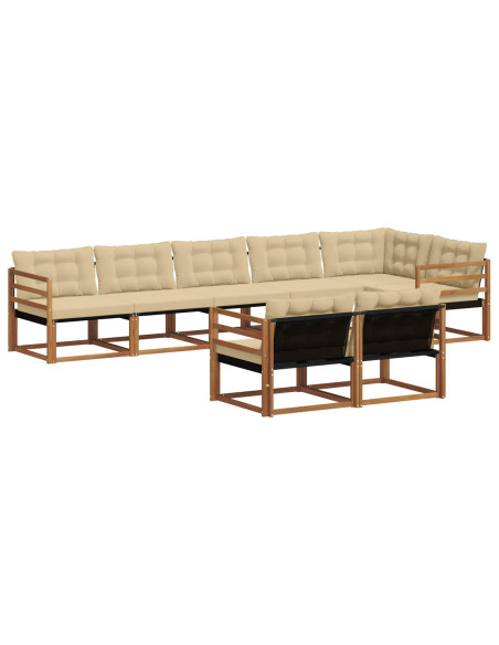 Set di divani con cuscino 8 pcs Naturale e Beige