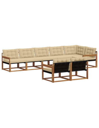 Set di divani con cuscino 8 pcs Naturale e Beige