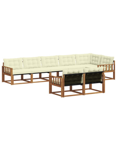 Set di divani con cuscino 8 pcs Naturale e Crema