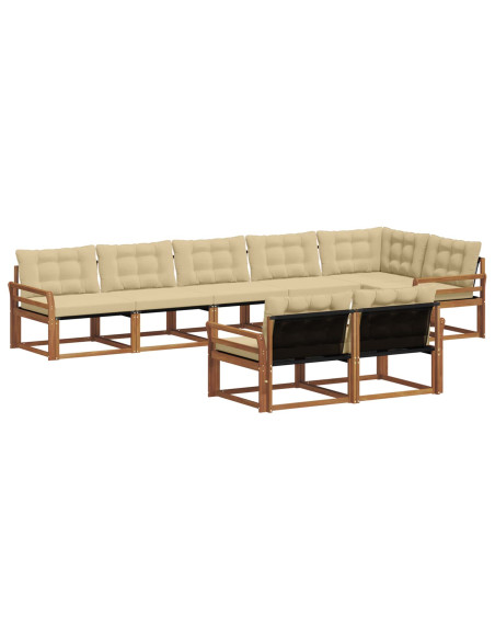 Set di divani con cuscino 8 pcs Naturale e Beige