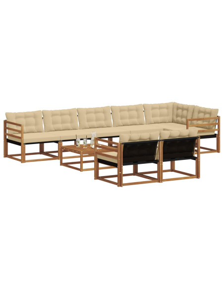 Set di divani con cuscino 9 pcs Naturale e Beige