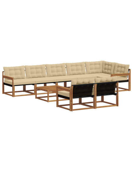 Set di divani con cuscino 9 pcs Naturale e Beige