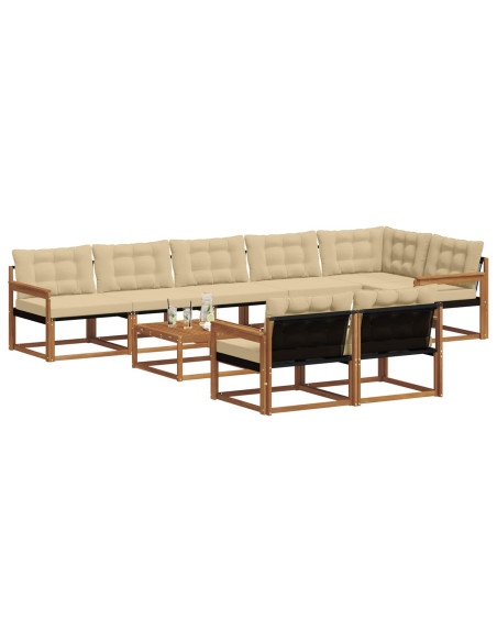 Set di divani con cuscino 9 pcs Naturale e Beige