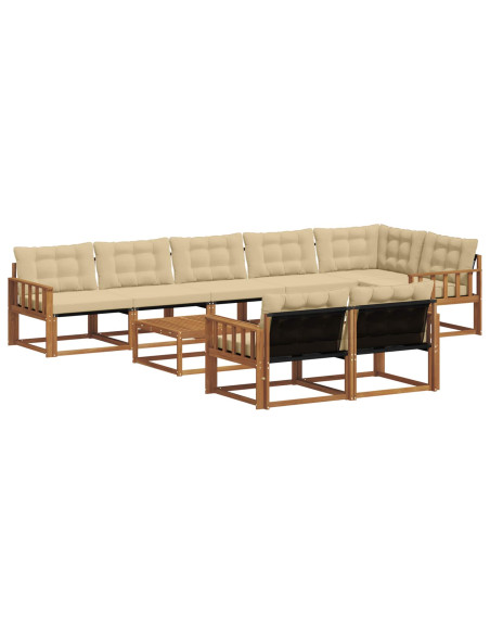 Set di divani con cuscino 9 pcs Naturale e Beige