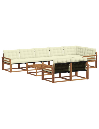 Set di divani con cuscino 9 pcs Naturale e Crema
