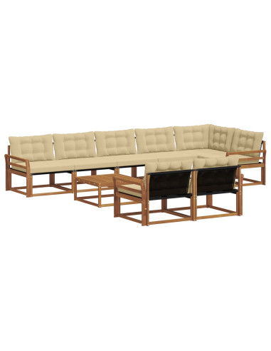 Set di divani con cuscino 9 pcs Naturale e Beige