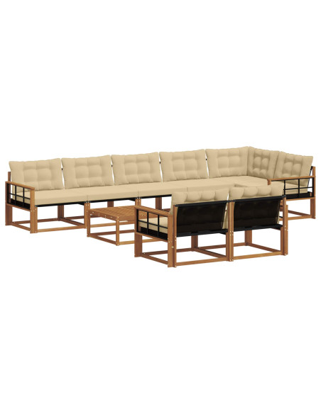 Set di divani con cuscino 9 pcs Naturale e Beige