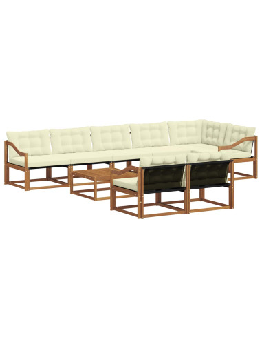 Set di divani con cuscino 9 pcs Naturale e Crema