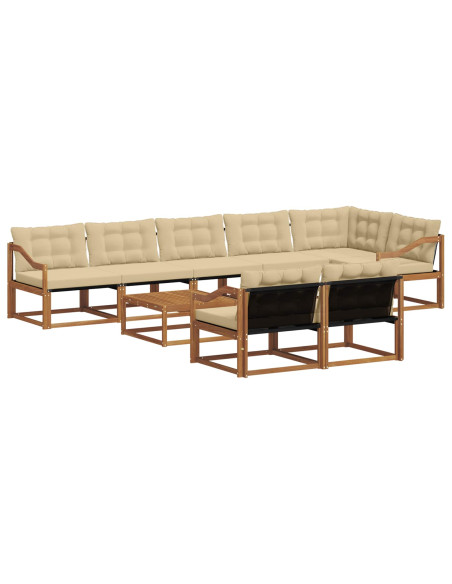 Set di divani con cuscino 9 pcs Naturale e Beige