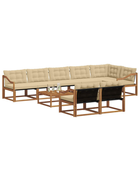 Set di divani con cuscino 9 pcs Naturale e Beige