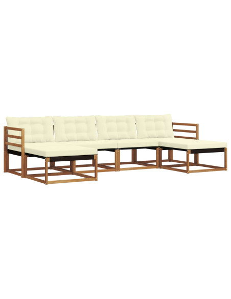 Set di divani con cuscino 6 pcs Naturale e Crema