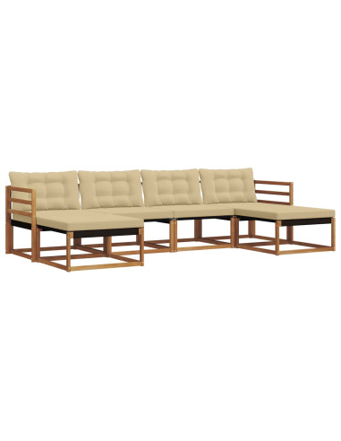 Set di divani con cuscino 6 pcs Naturale e Beige