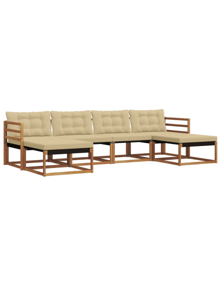 Set di divani con cuscino 6 pcs Naturale e Beige