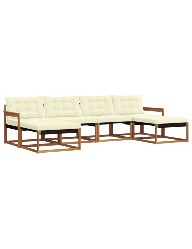 Set di divani con cuscino 6 pcs Naturale e Crema