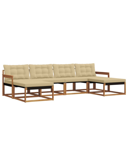 Set di divani con cuscino 6 pcs Naturale e Beige
