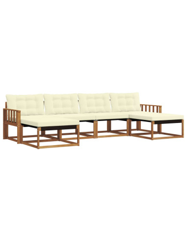Set di divani con cuscino 6 pcs Naturale e Crema