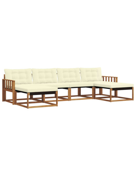 Set di divani con cuscino 6 pcs Naturale e Crema