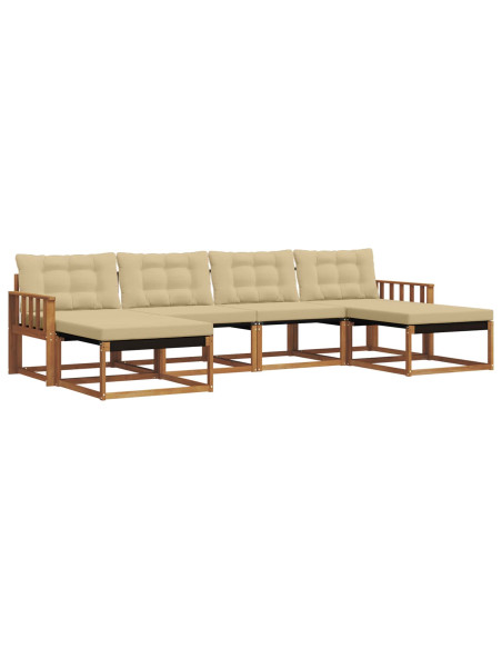 Set di divani con cuscino 6 pcs Naturale e Beige