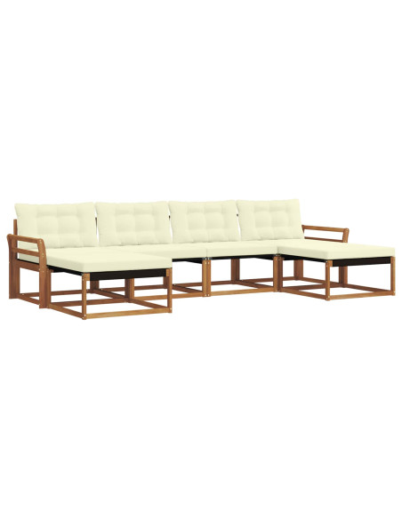 Set di divani con cuscino 6 pcs Naturale e Crema