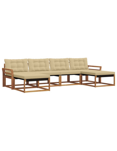 Set di divani con cuscino 6 pcs Naturale e Beige