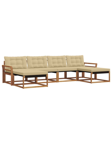 Set di divani con cuscino 6 pcs Naturale e Beige