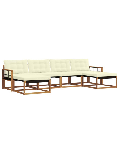 Set di divani con cuscino 6 pcs Naturale e Crema