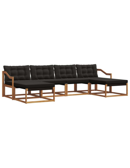 Set di divani con cuscino 6 pcs Naturale e Nero