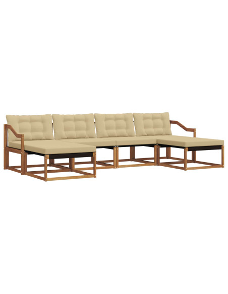 Set di divani con cuscino 6 pcs Naturale e Beige