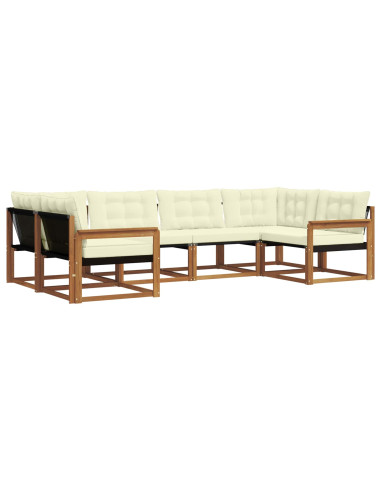Set di divani con cuscino 6 pcs Naturale e Crema