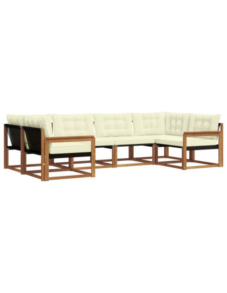 Set di divani con cuscino 6 pcs Naturale e Crema