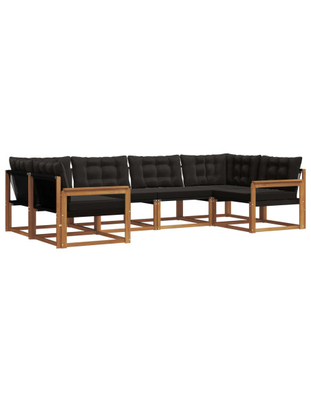 Set di divani con cuscino 6 pcs Naturale e Nero