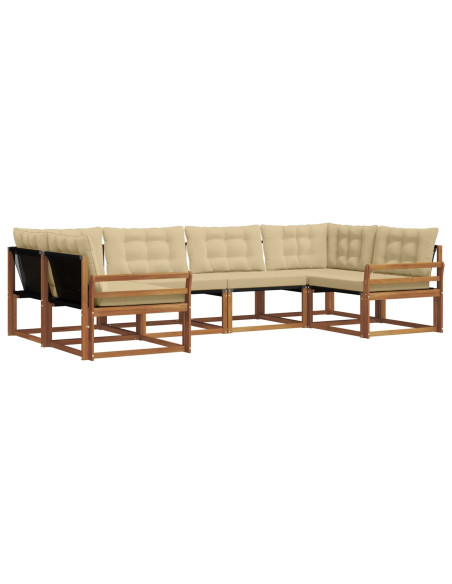 Set di divani con cuscino 6 pcs Naturale e Beige
