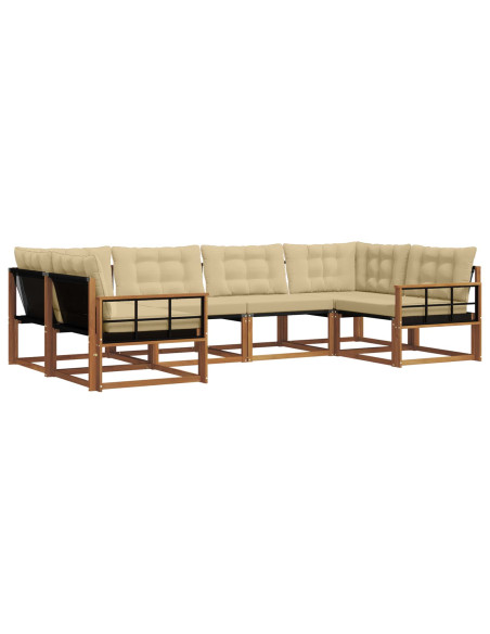 Set di divani con cuscino 6 pcs Naturale e Beige