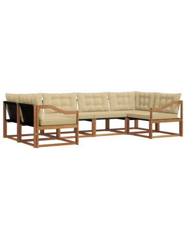 Set di divani con cuscino 6 pcs Naturale e Beige