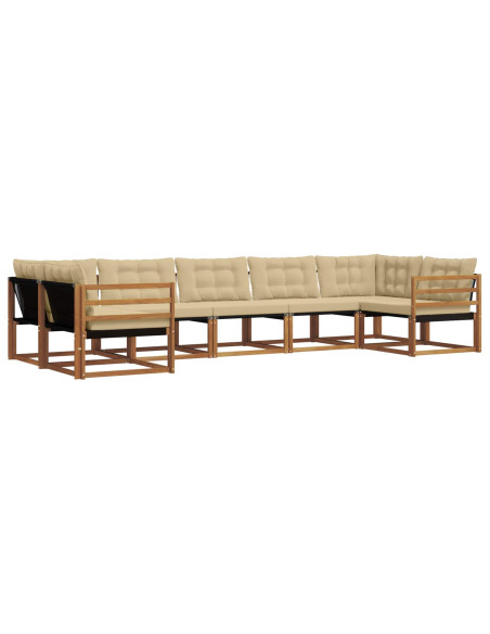 Set di divani con cuscino 7 pcs Naturale e Beige