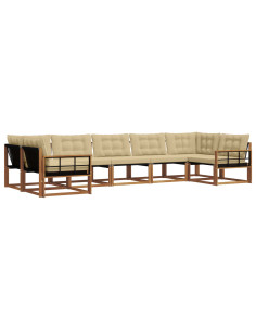 Set di divani con cuscino 7 pcs Naturale e Beige 2