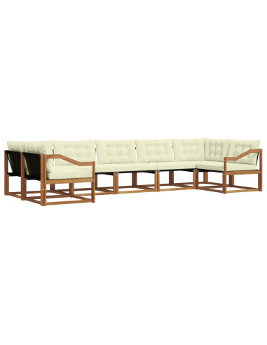 Set di divani con cuscino 7 pcs Naturale e Crema