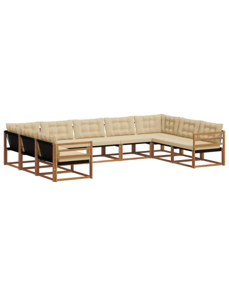 Set di divani con cuscino 9 pcs Naturale e Beige