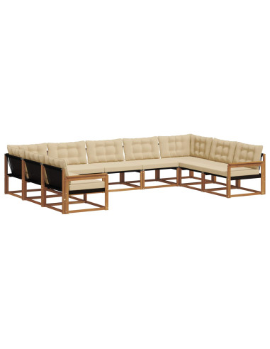 Set di divani con cuscino 9 pcs Naturale e Beige