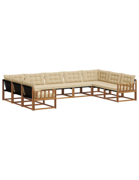 Set di divani con cuscino 9 pcs Naturale e Beige