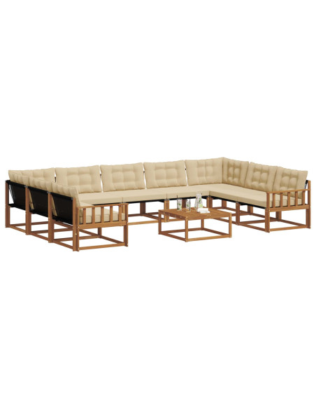 Set di divani con cuscino 10 pcs Naturale e Beige